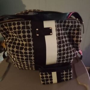 Kate Spade Stylish Black and White Women's Bag Set